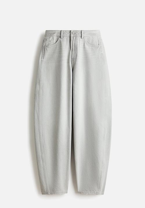 H&M - Baggy high jeans - light grey marl