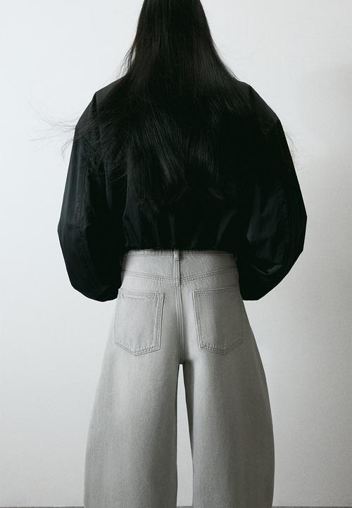 H&M - Baggy high jeans - light grey marl