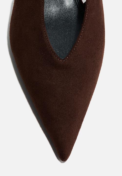 H&M - Kitten-heeled slingbacks - dark brown