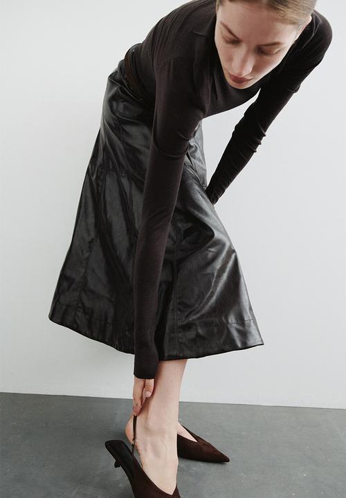 H&M - Kitten-heeled slingbacks - dark brown