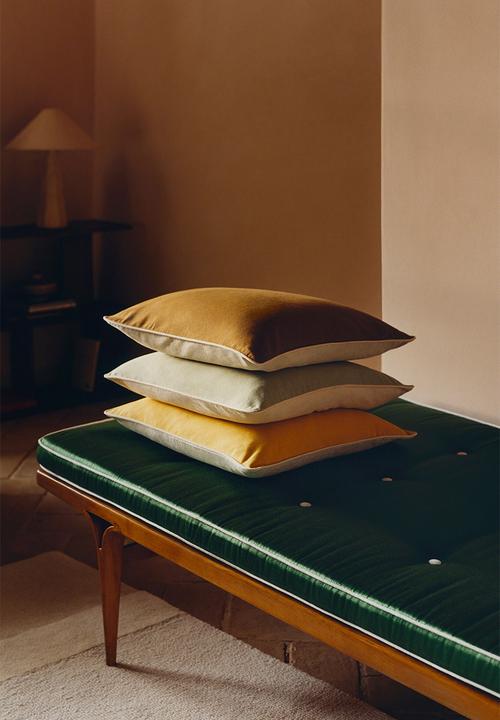 H&M - Canvas cushion cover - light khaki green