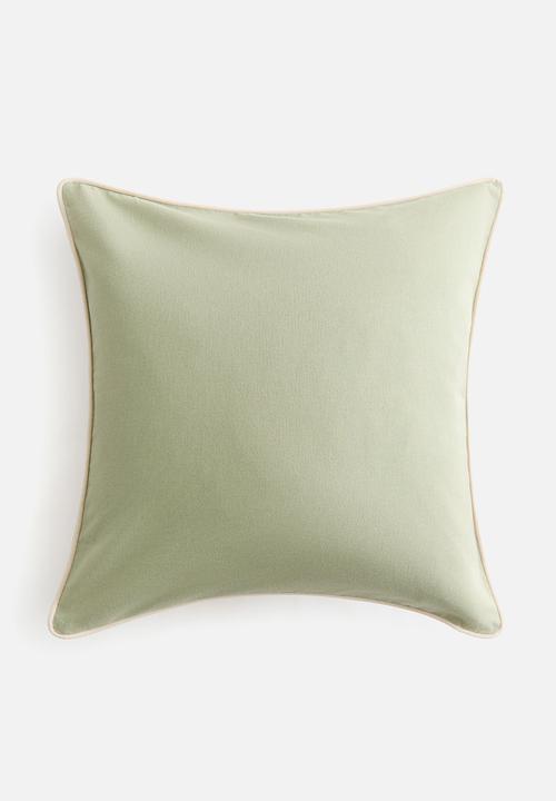H&M - Canvas cushion cover - light khaki green