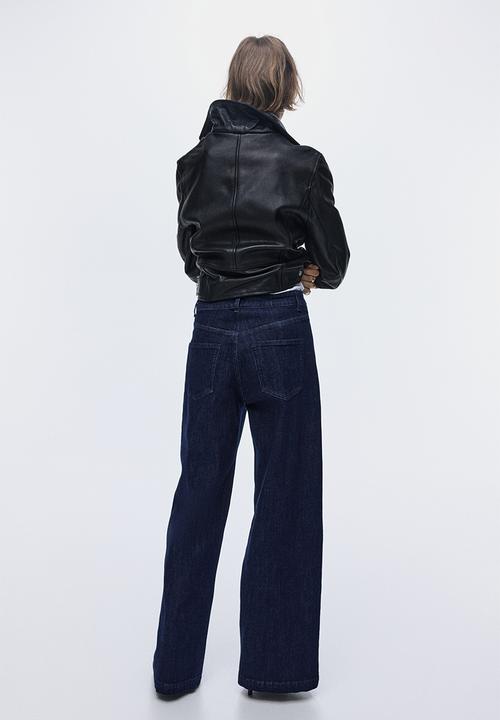 H&M - Wide high jeans - dark denim blue