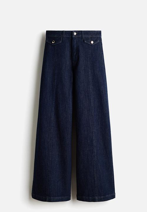 H&M - Wide high jeans - dark denim blue