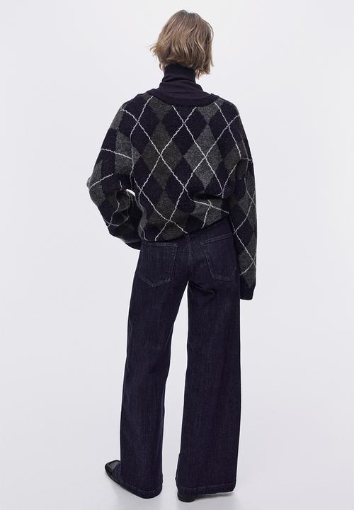 H&M - Wide high jeans - dark denim blue
