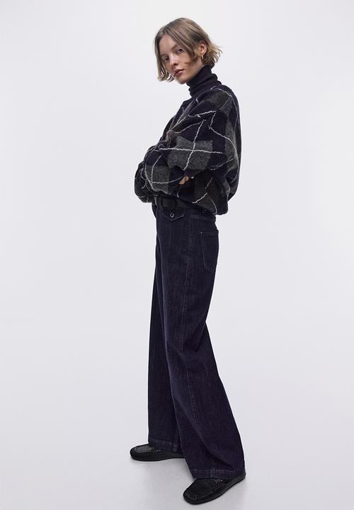 H&M - Wide high jeans - dark denim blue