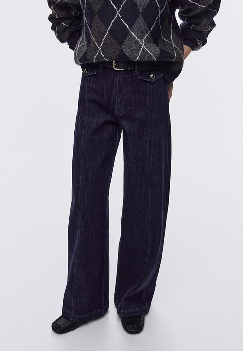 H&M - Wide high jeans - dark denim blue