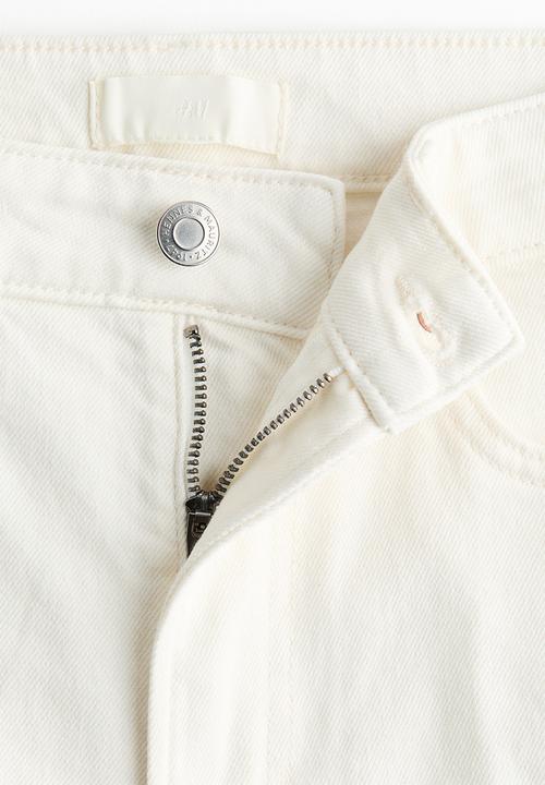 H&M - Slim straight high ankle jeans - white