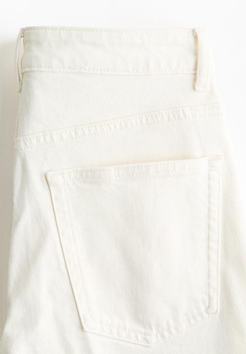 H&M - Slim straight high ankle jeans - white