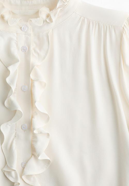 H&M - Frill-collared viscose blouse - white