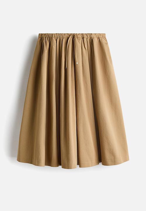H&M - Pleated twill skirt - beige