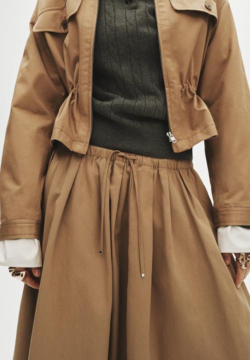 H&M - Pleated twill skirt - beige