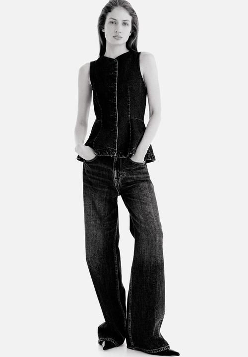H&M - Peplum waistcoat - dark denim blue