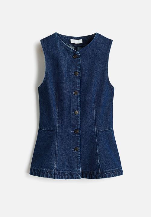 H&M - Peplum waistcoat - dark denim blue