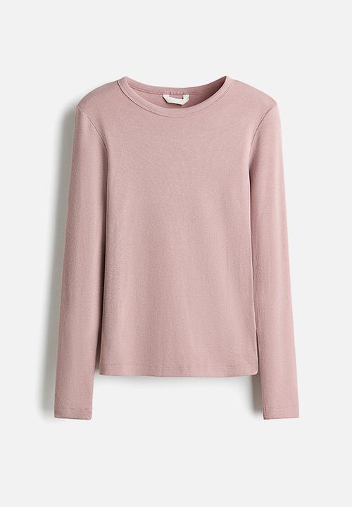H&M - Ribbed cotton-blend top - old rose
