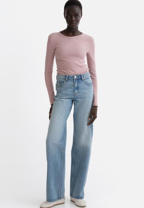 H&M - Ribbed cotton-blend top - old rose