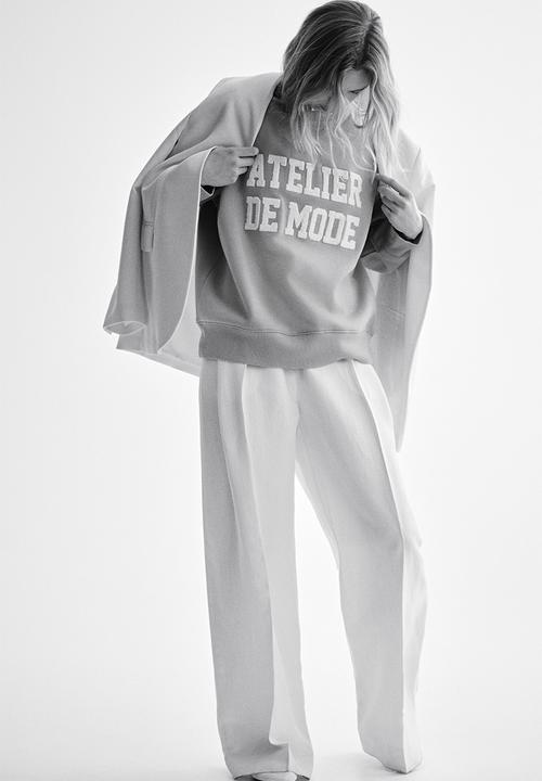 H&M - Motif-detail sweatshirt - beige/atelier