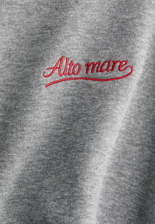 H&M - Motif-detail sweatshirt - grey marl/alto mare