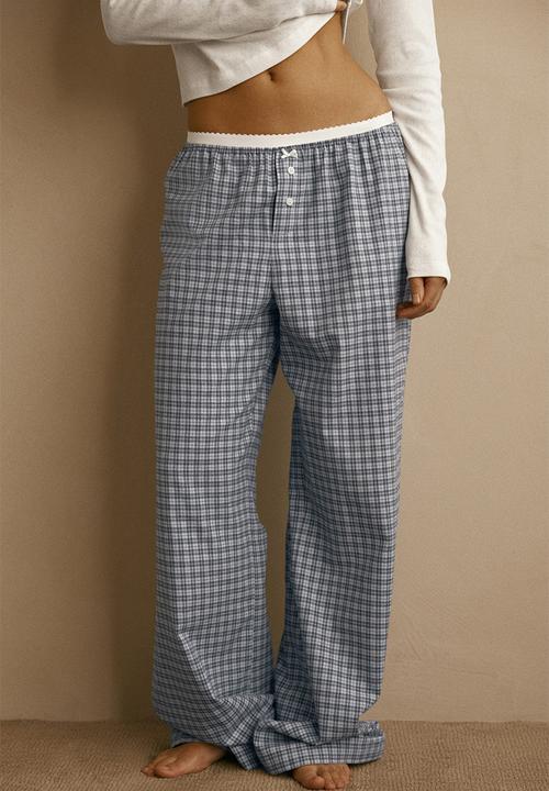 H&M - Cotton pyjamas - light blue/checked