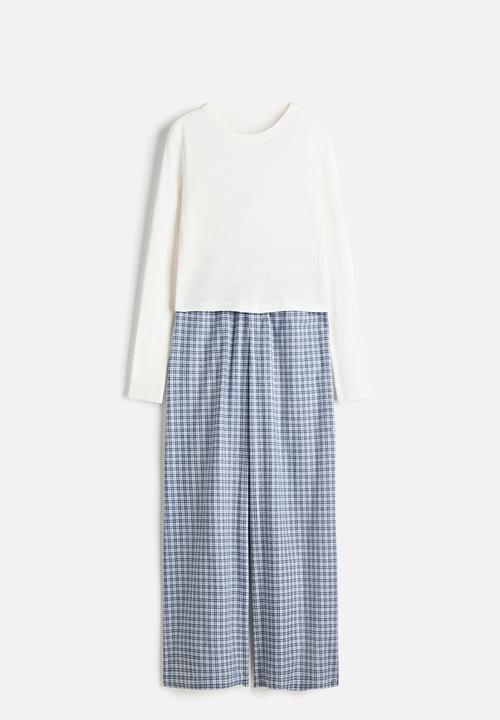 H&M - Cotton pyjamas - light blue/checked
