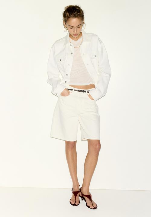 H&M - Denim bermuda shorts - cream