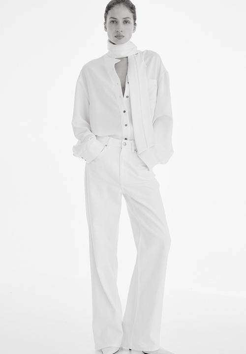 H&M - Wide high jeans - white