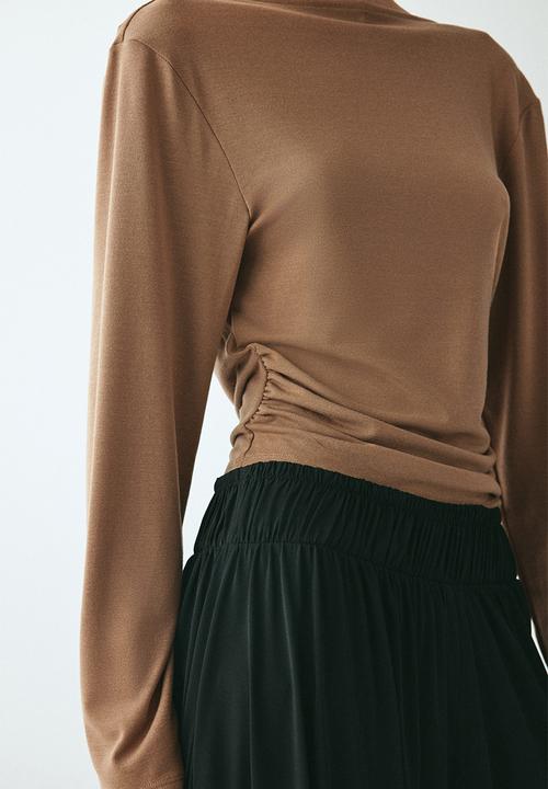H&M - Cowl-back jersey top - brown