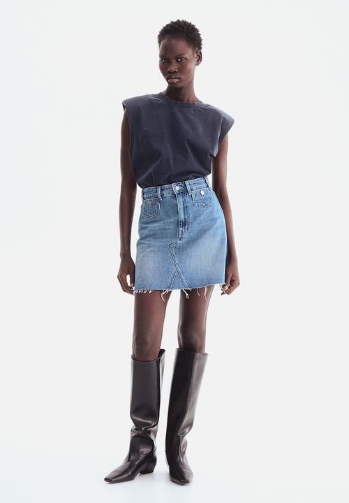 H&M - A-line denim skirt - denim blue