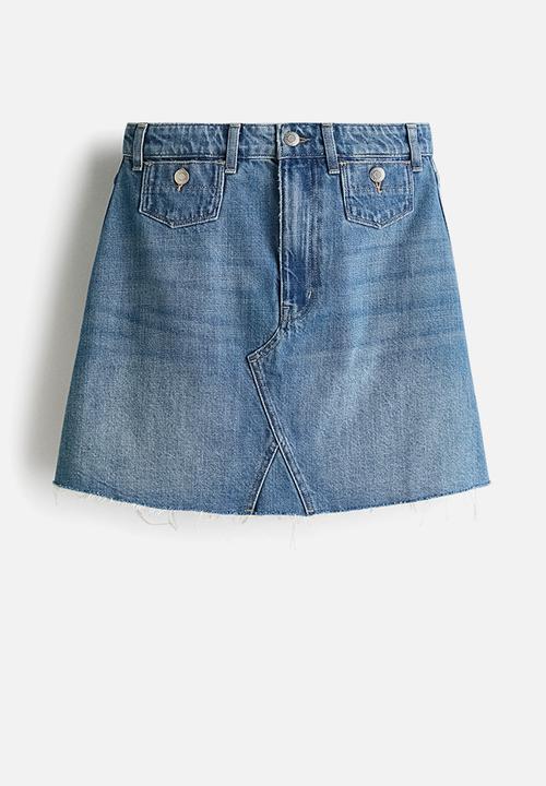 H&M - A-line denim skirt - denim blue