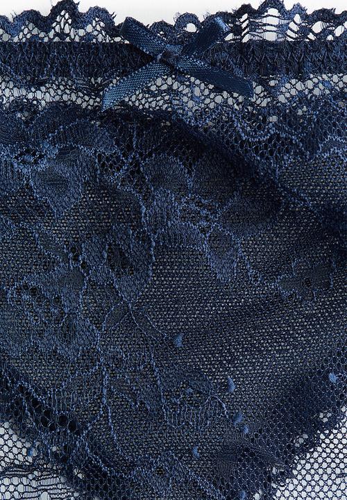 H&M - 2 Pack lace thong briefs - dark blue