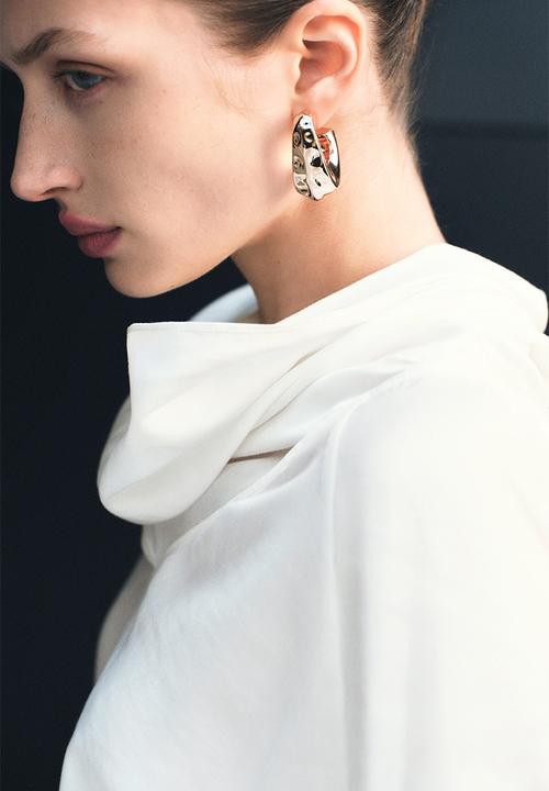 H&M - Scarf-collar blouse - white