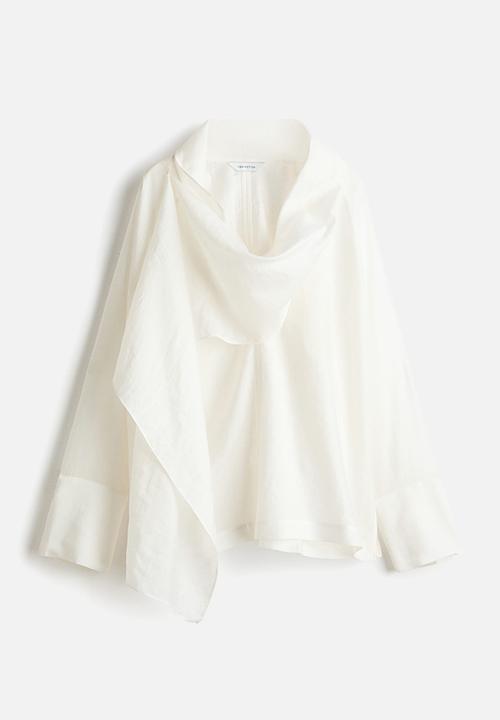 H&M - Scarf-collar blouse - white