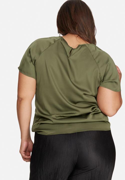 Missguided - Plus size satin tie front top