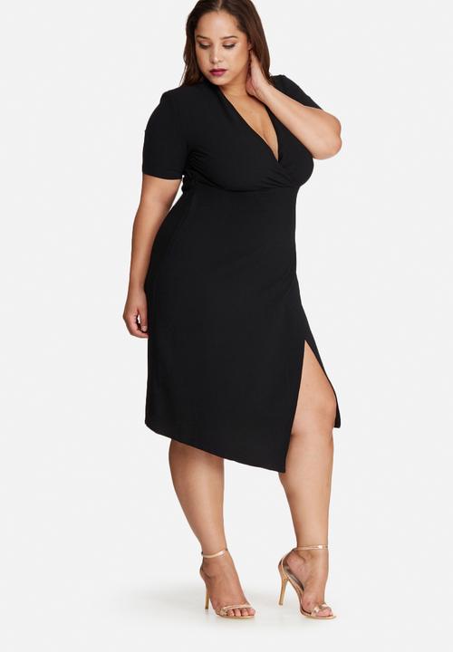 Missguided - Plus size wrap midi dress