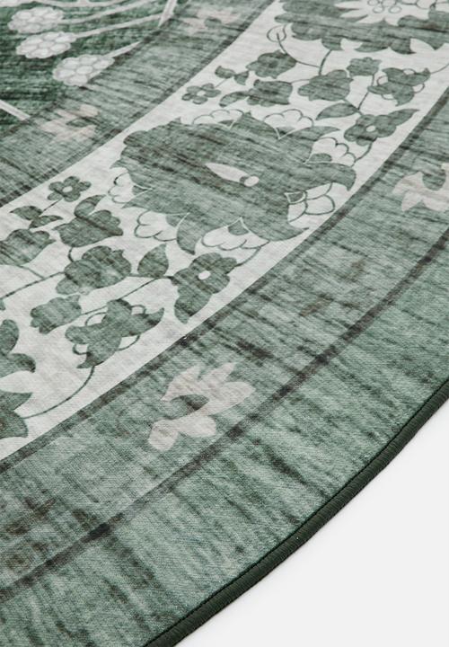 Sixth Floor - Noa Floral Round Rug  Olive
