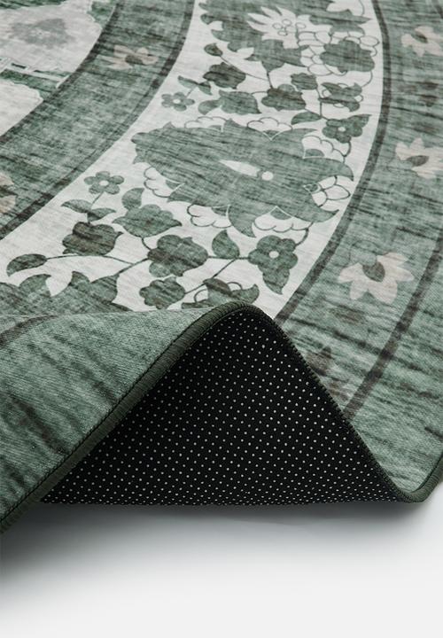Sixth Floor - Noa Floral Round Rug  Olive