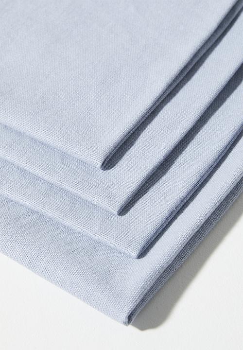H&M - 4-pack linen-blend napkins - blue