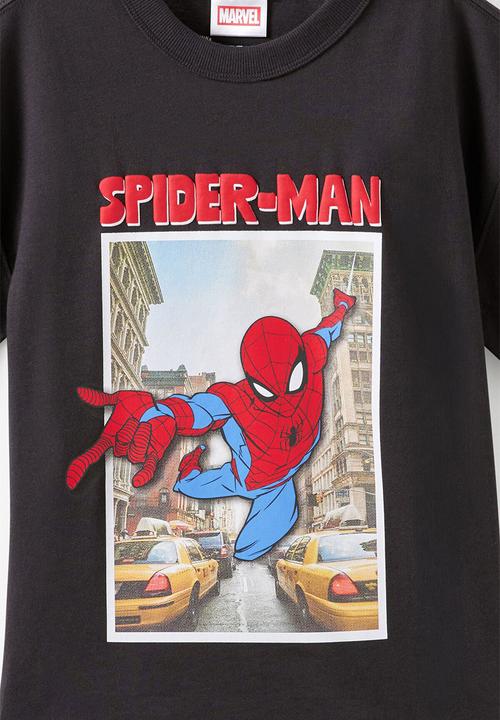 Cotton On - Licensed Drop Shoulder Short Sleeve Tee -  Lcn Mar Phantom/Spiderman City