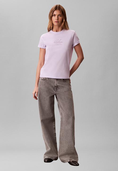 Calvin Klein - Short sleeve clasic monologo tee - island lilac