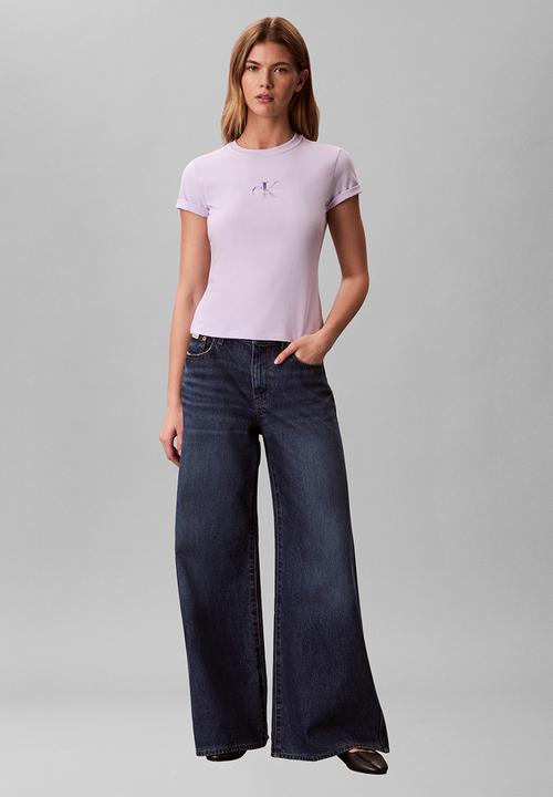 Calvin Klein - Gradient monologo slim tee - island lilac
