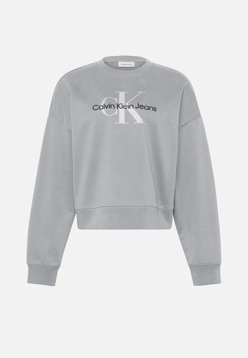 Calvin Klein - Long sleeve monologo french terry rlxd crew - heroic grey heather