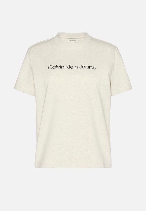 Calvin Klein - A- inst. logo classic tee short sleeve - vanilla heather