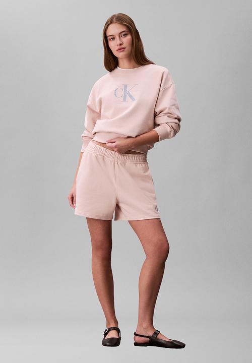 Calvin Klein - Long sleeve monologo french terry rlxd crew - buff beige