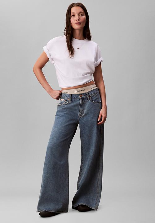 Calvin Klein - Short sleeve woven label oversized tee - bright white
