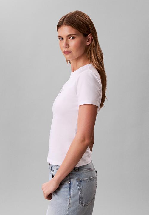 Calvin Klein - Gradient monologo slim tee - bright white