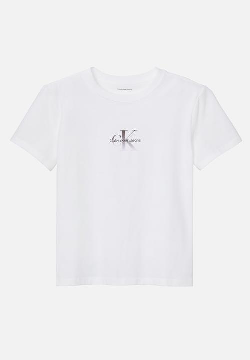 Calvin Klein - Gradient monologo slim tee - bright white