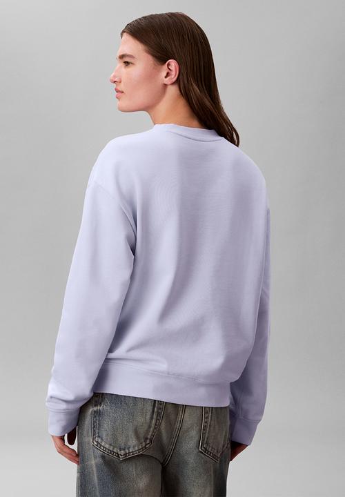 Calvin Klein - Long sleeve embossed monologo terry crewneck - island lilac