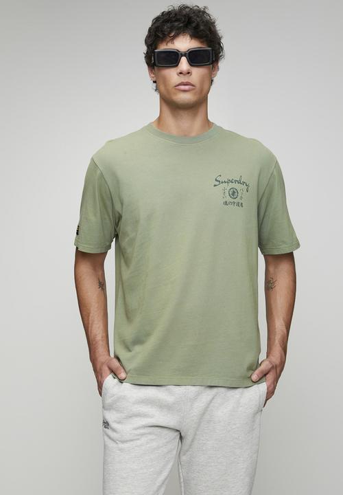 Superdry. - Tokyo Narrative Loose Tee-Lily Pad Green