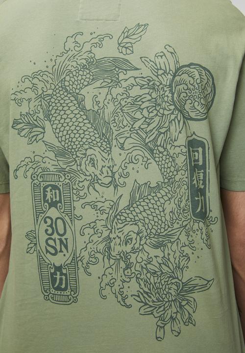 Superdry. - Tokyo Narrative Loose Tee-Lily Pad Green