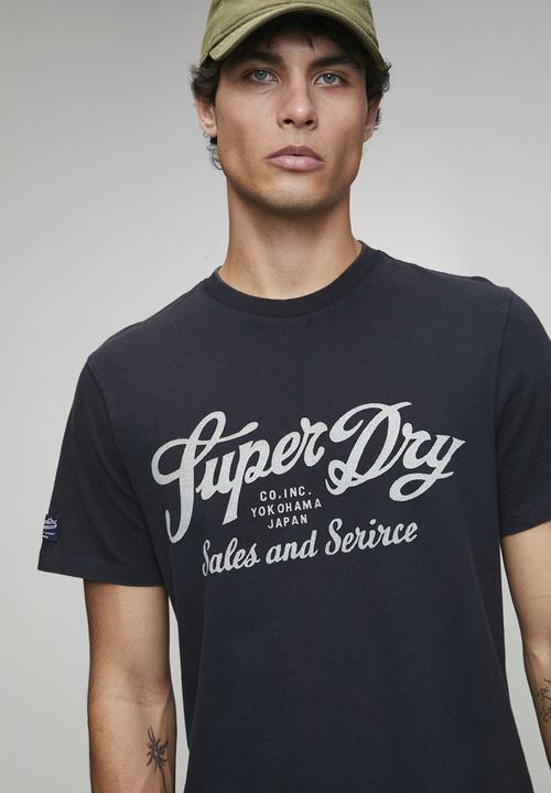 Superdry. - Industry Worker Relaxed Tee-Eclipse Navy
